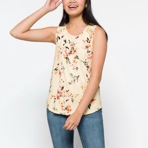 Beige Floral Tank XL - NWT